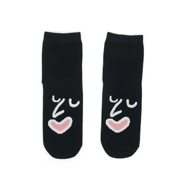 Melnas Emoji kokvilnas zeķes